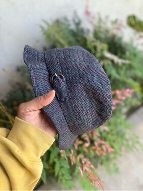Herbert Johnson Vtg. Fedora Bucket Feather Hat Wool Harris Tweed England Size 7